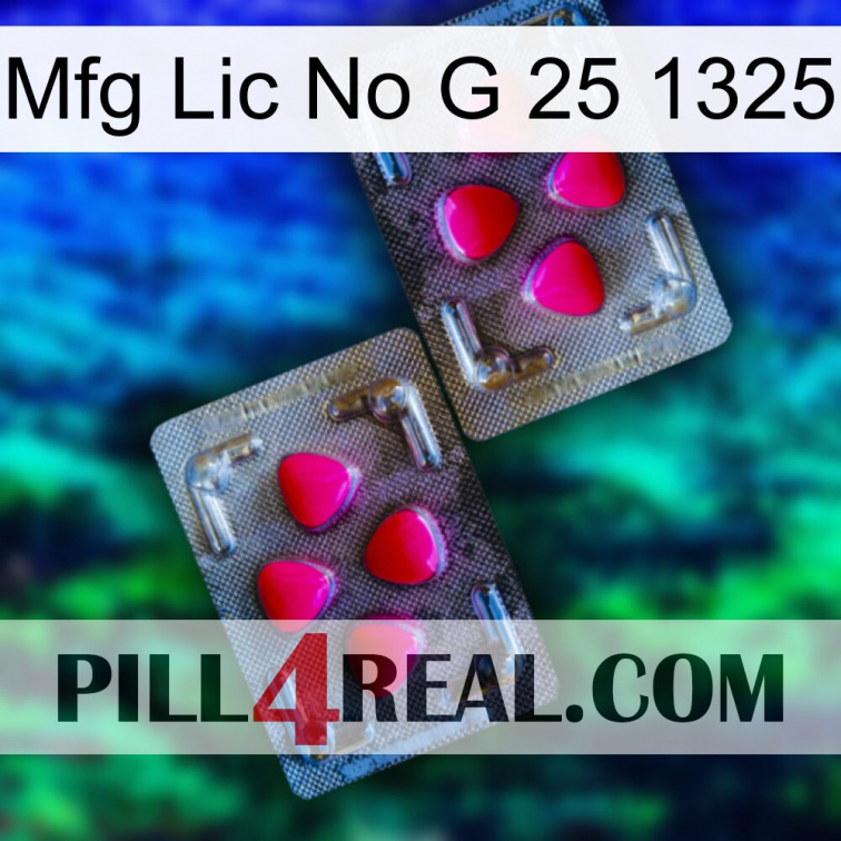 Mfg Lic No G 25 1325 15